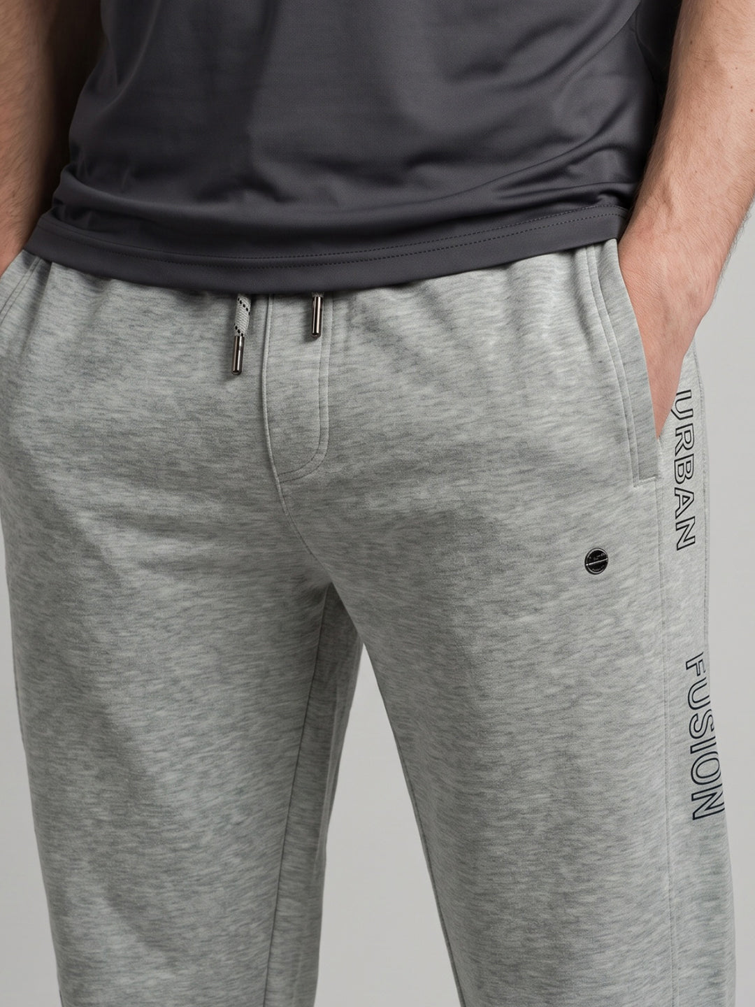 Men Grey Solid Regular Fit Winter Lower
