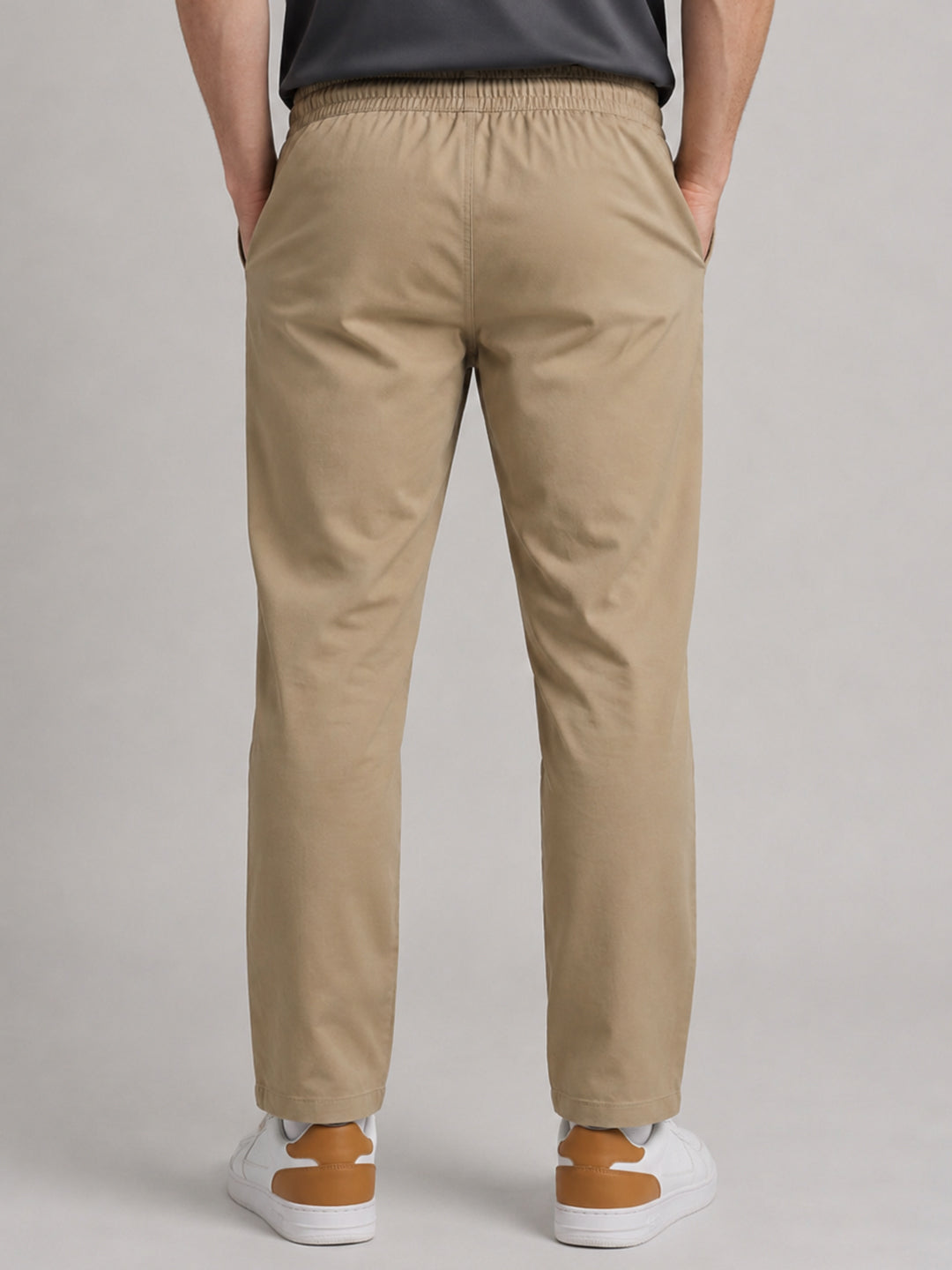 Men Khaki Jacquard Regular Fit Winter Lower