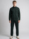Luxuria Men Green Solid Collar Full Sleeve Winter Tracksuit