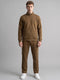 Luxuria Men Brown Solid Collar Full Sleeve Winter Tracksuit