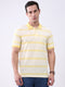 Men Yellow Stripe Collar Half Sleeve T-Shirt