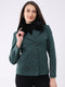 Women Green Solid Notch Lapel Collar Full Sleeve Coat