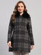 Women Black Check Collar Full Sleeve Wool Non-Lined Coat