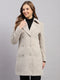 Women Beige Solid Collar Full Sleeve Coat