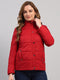 Women Red Solid Collar Full Sleeve Jacket