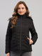 Women Black Solid Hooded Full Sleeve Jacket