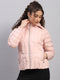 Women Pink Solid Hooded Full Sleeve Jacket