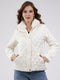 Women Off White Self Design Collar Full Sleeve Jacket