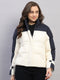 Women Navy Blue Solid Collar Full Sleeve Jacket