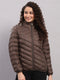 Women Brown Solid Hooded Lightweight Packable Jacket