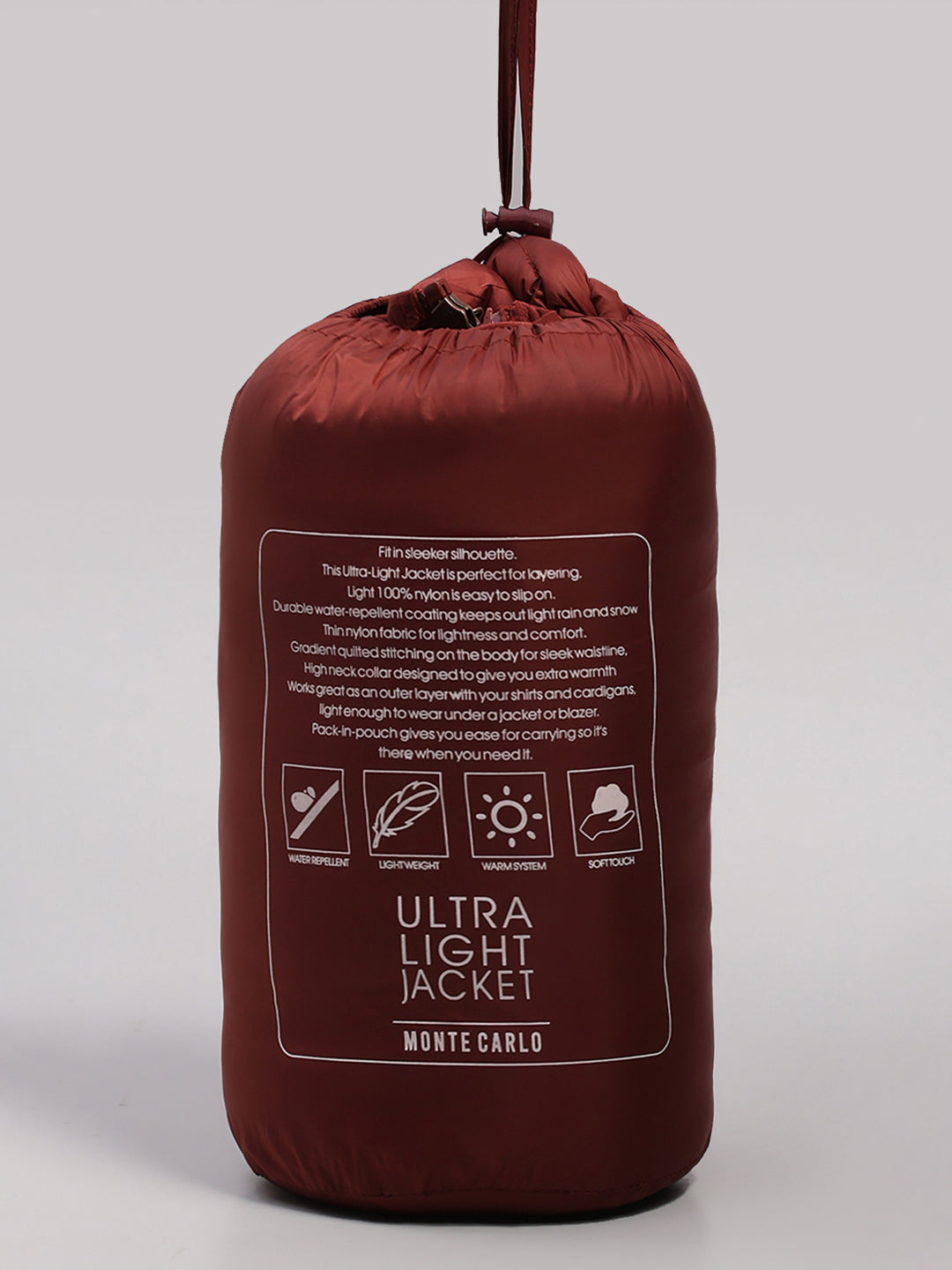 Women Maroon Solid Hooded Lightweight Packable Jacket