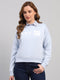 Women Sky Blue Printed Round Neck Full Sleeve Sweatshirt