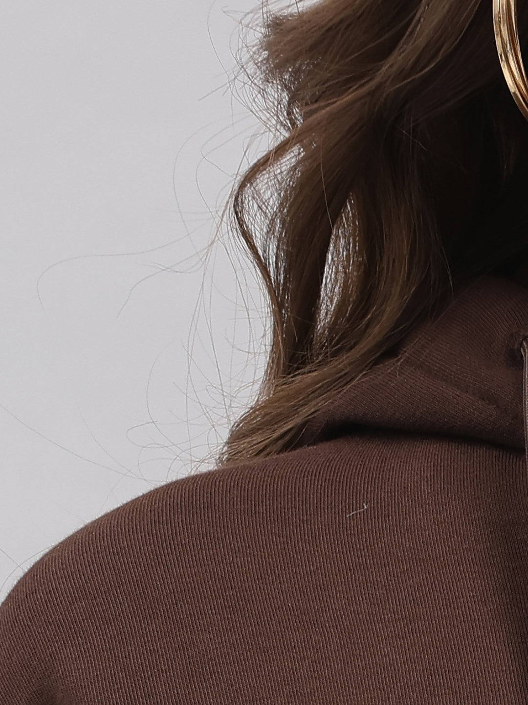 Women Brown Solid Hooded Full Sleeve Winter Tracksuit
