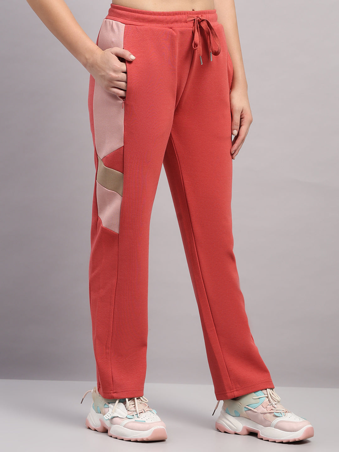 Women Rust Solid Regular Fit Winter Lower