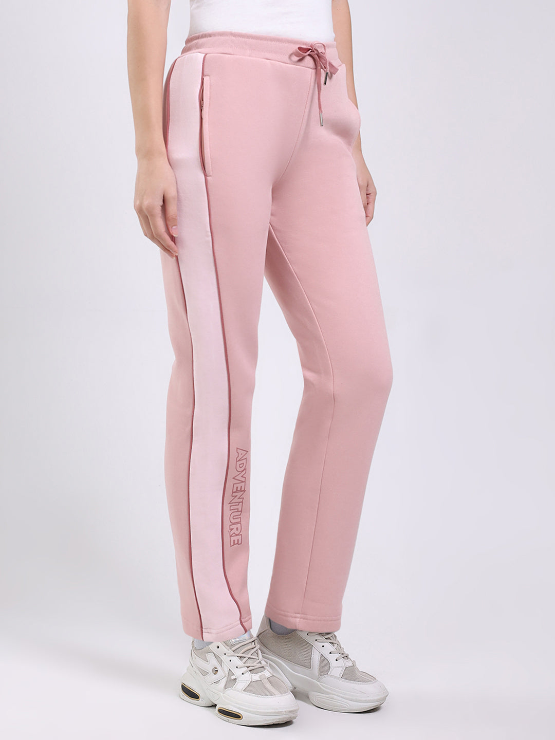 Women Peach Solid Regular Fit Winter Lower