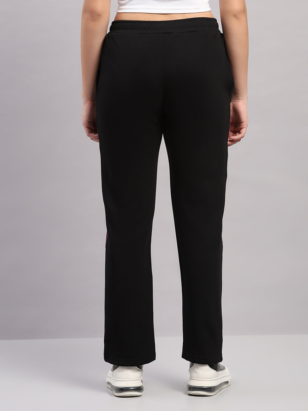 Women Black Solid Regular Fit Winter Lower