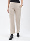 Women Beige Self Design Regular Fit Winter Lower