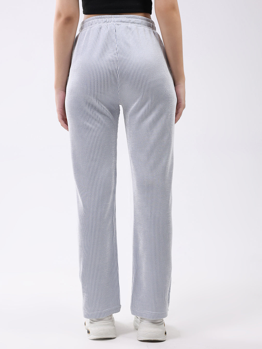 Women Blue Self Design Regular Fit Winte Lower