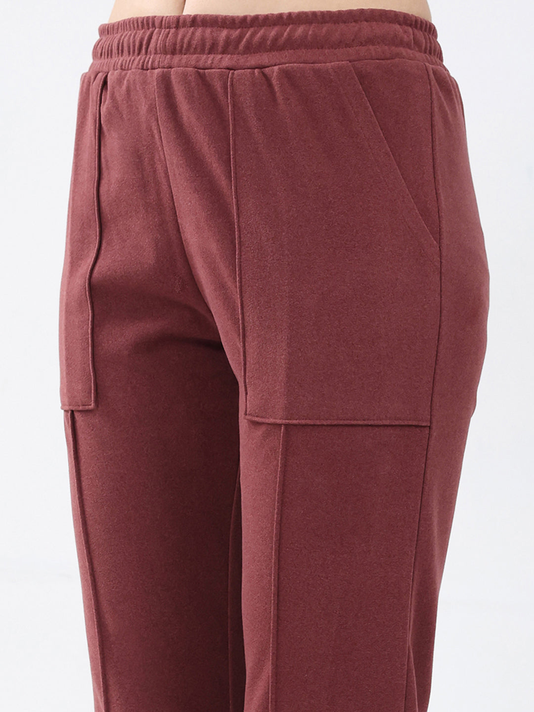 Women Rust Solid Regular Fit Winter Lower