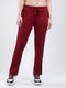 Women Maroon Solid Regular Fit Winter Lower