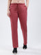 Women Pink Solid Regular Fit Winter Lower