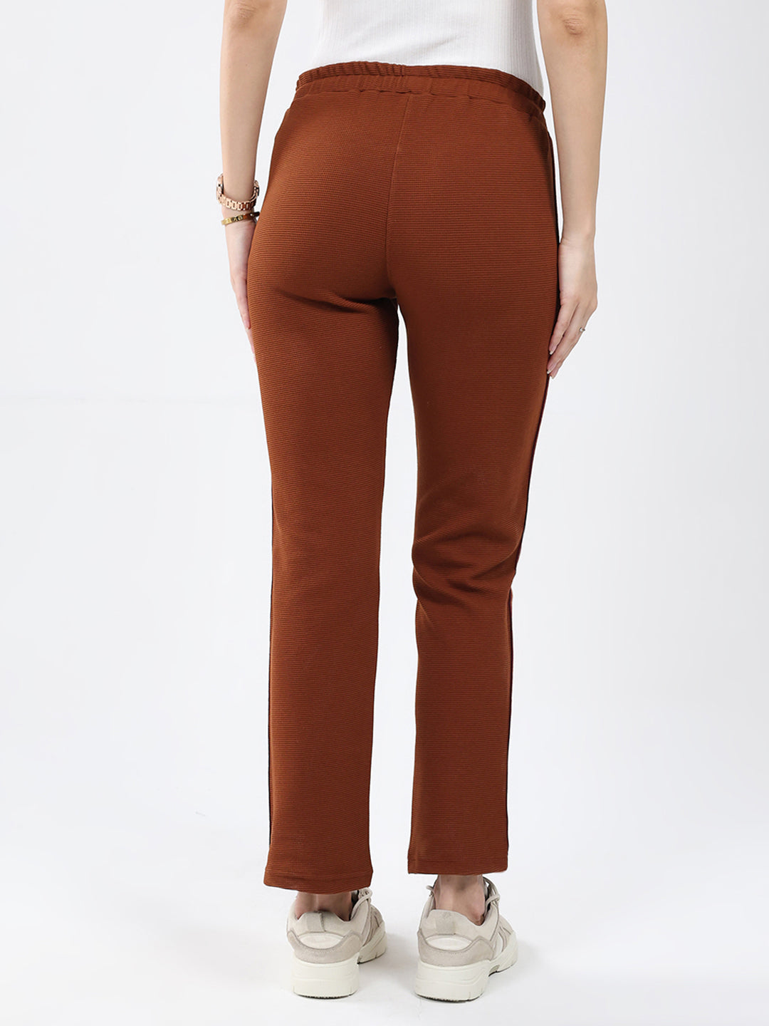 Women Brown Solid Regular Fit Winter Lower