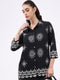 Women Black Printed Collar Neck Cords Set