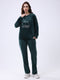 Women Green Printed Round Neck Full Sleeve Lower Set