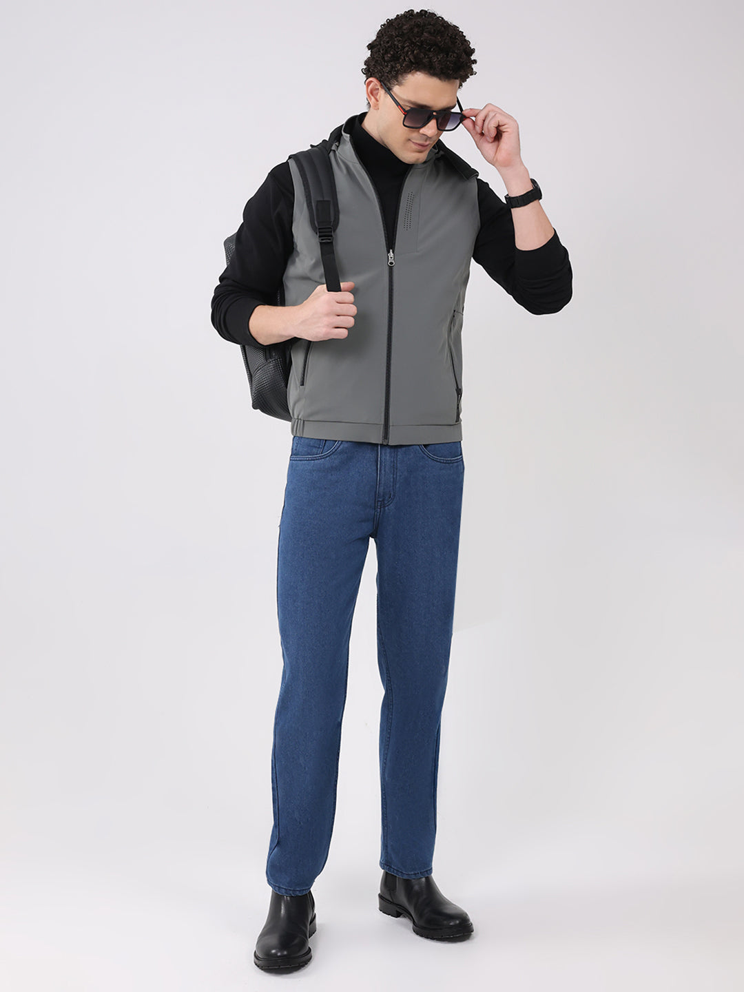 Men Olive Solid Hooded Sleeveless Reversible Jacket