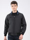 Men Black Solid Collar Full Sleeve Jacket
