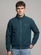 Men Blue Solid Mock Neck Full Sleeve Jacket