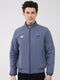 Men Blue Solid Collar Full Sleeve Jacket