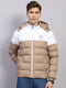 Men Beige Solid Hooded Full Sleeve Jacket