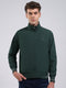Men Green Solid Stand Collar Full Sleeve Jacket
