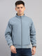 Men Grey Solid Collar Full Sleeve Reversible Jacket