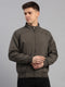 Men Grey Solid Collar Full Sleeve Reversible Jacket