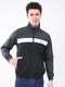 Men Grey Printed Collar Full Sleeve Jacket