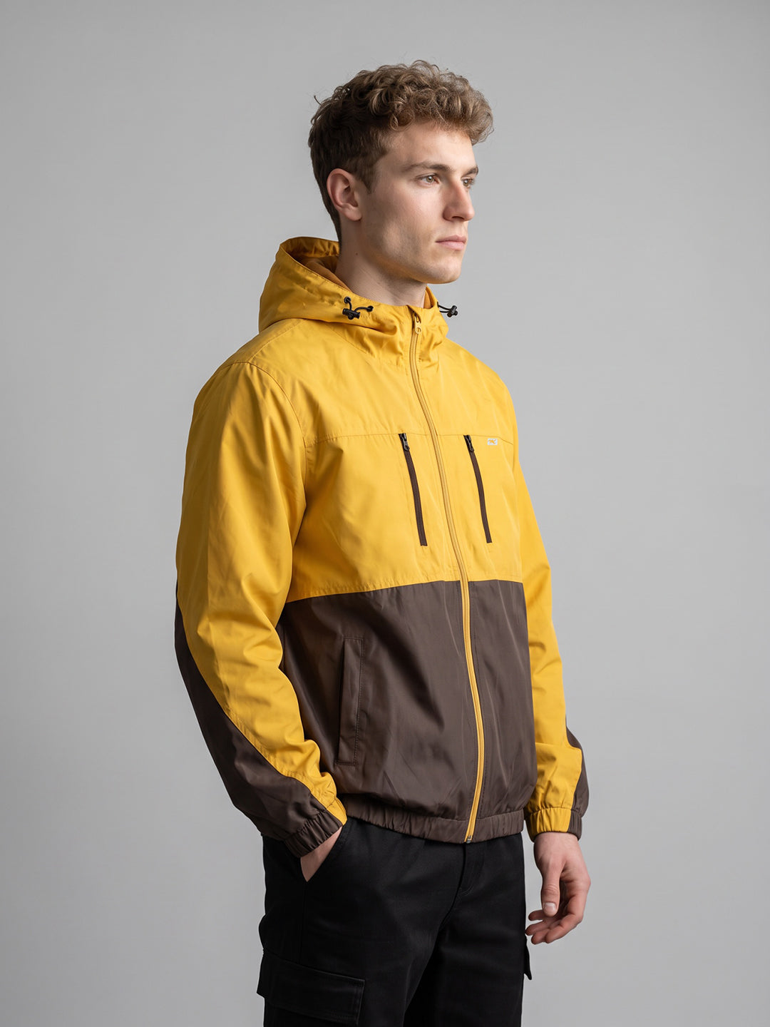 Men Brown Designer Hooded Full Sleeve Jacket