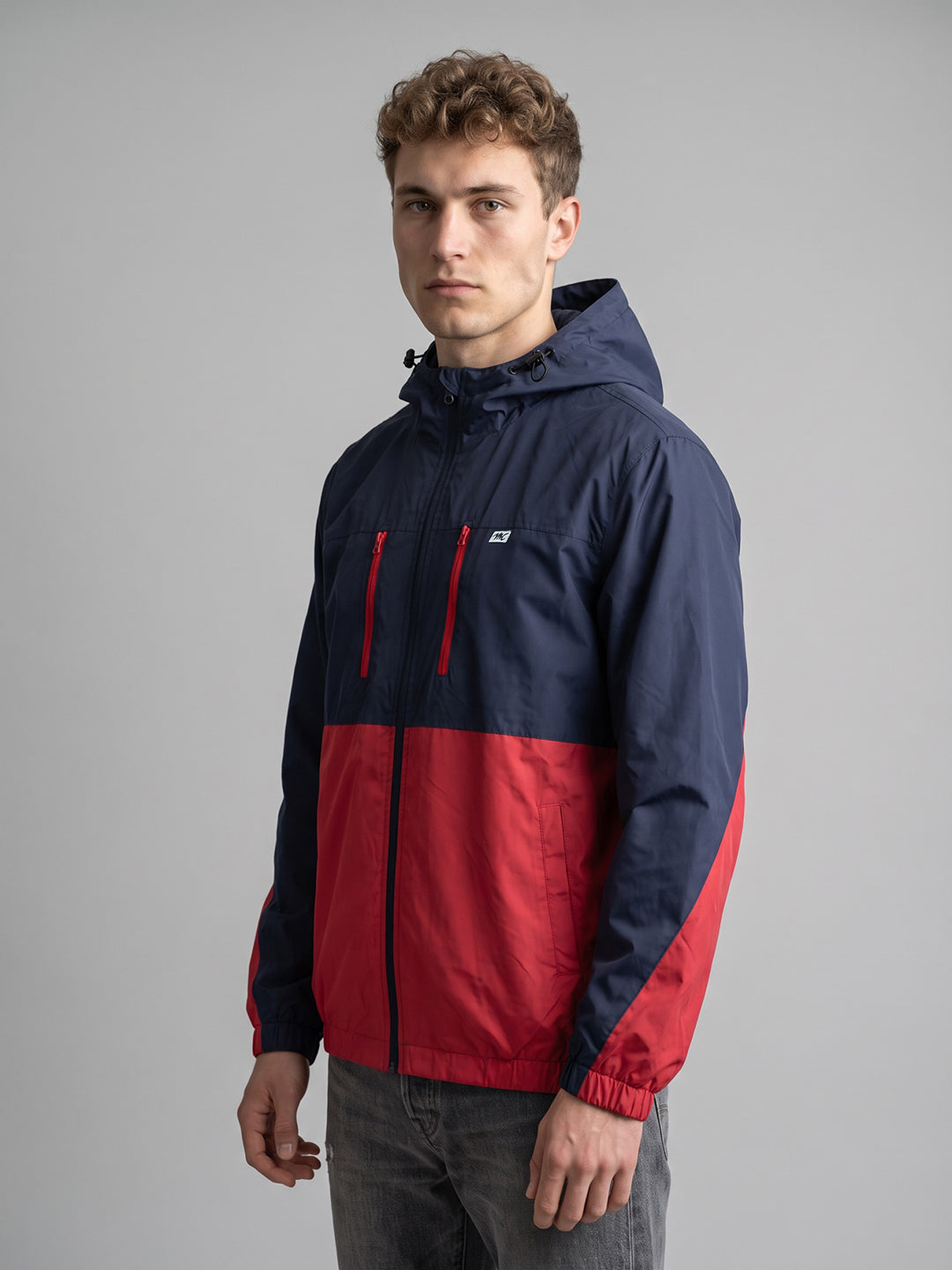 Men Red Designer Hooded Full Sleeve Jacket