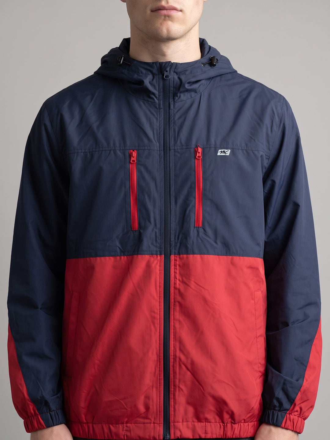 Men Red Designer Hooded Full Sleeve Jacket