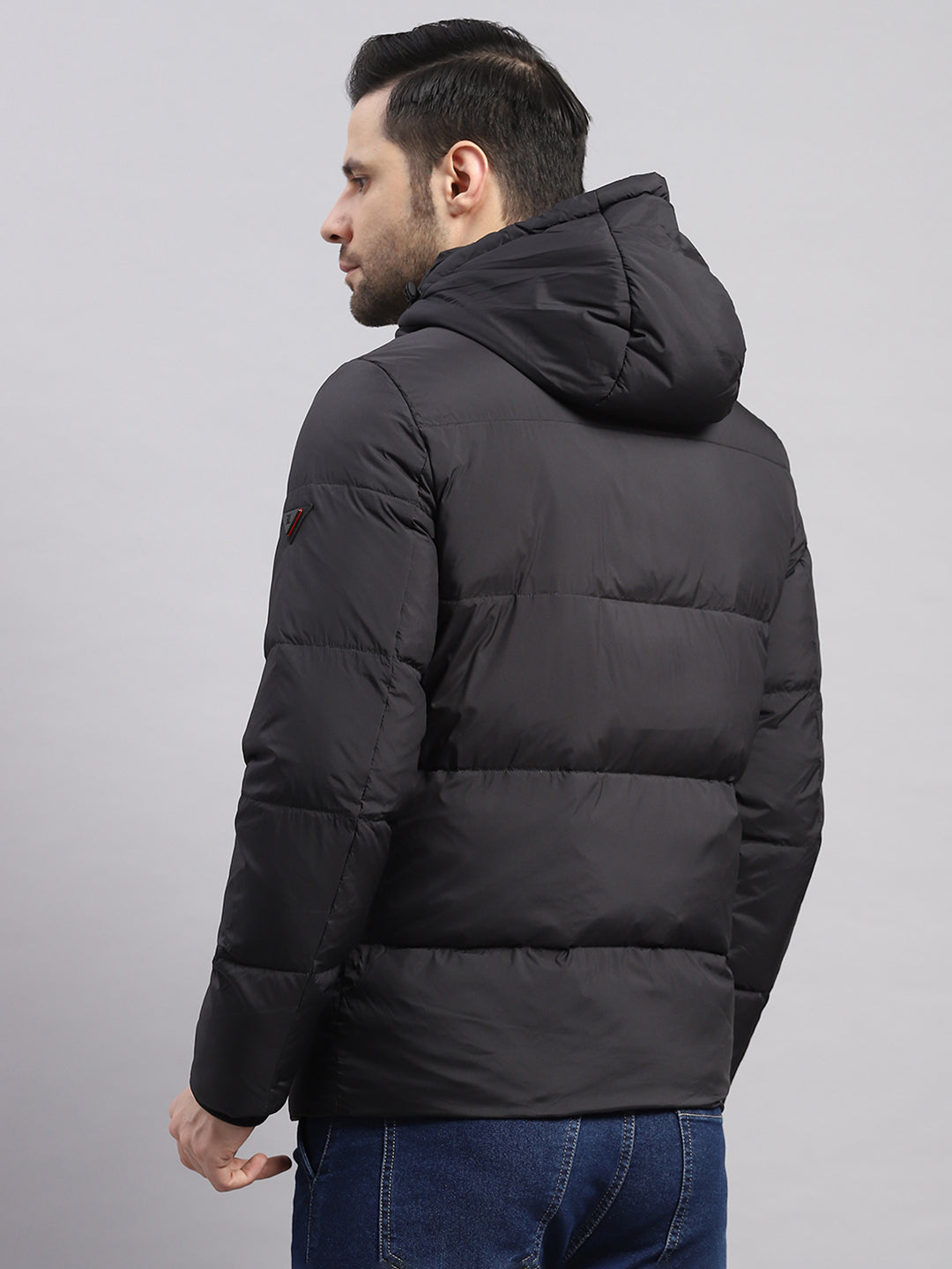Luxuria Men Black Compressible Duck Down Hooded Jacket