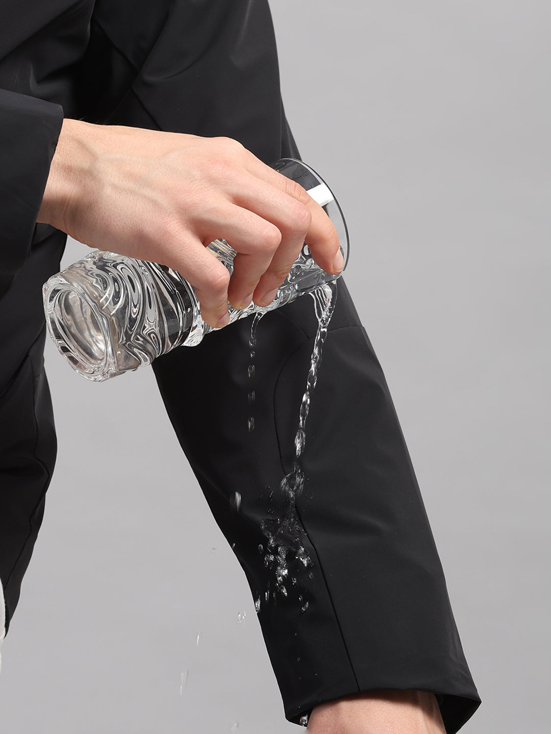 Luxuria Men Black Solid Hooded Full Sleeve Jacket