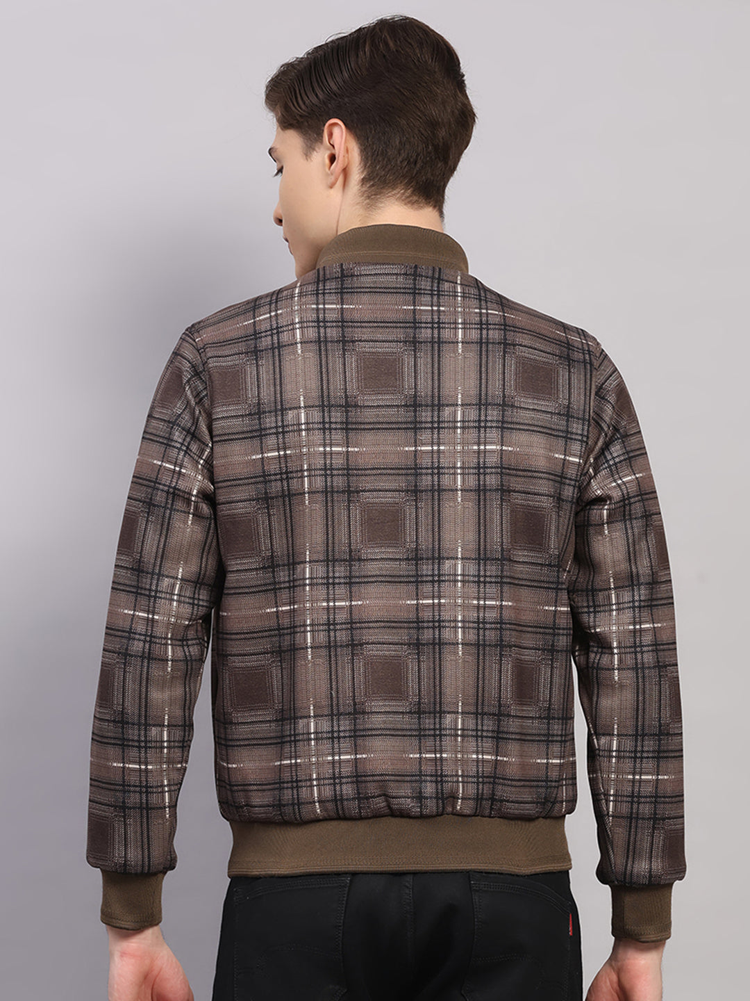 Luxuria Men Beige Solid Collar Full Sleeve Reversible Jacket