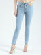 Women Blue Solid Slim Fit Denim