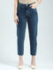 Women Blue Solid Regular Fit Denim