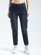 Women Blue Solid Slim Fit Cargo