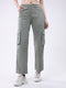 Women Green Solid Straight Fit Cargo