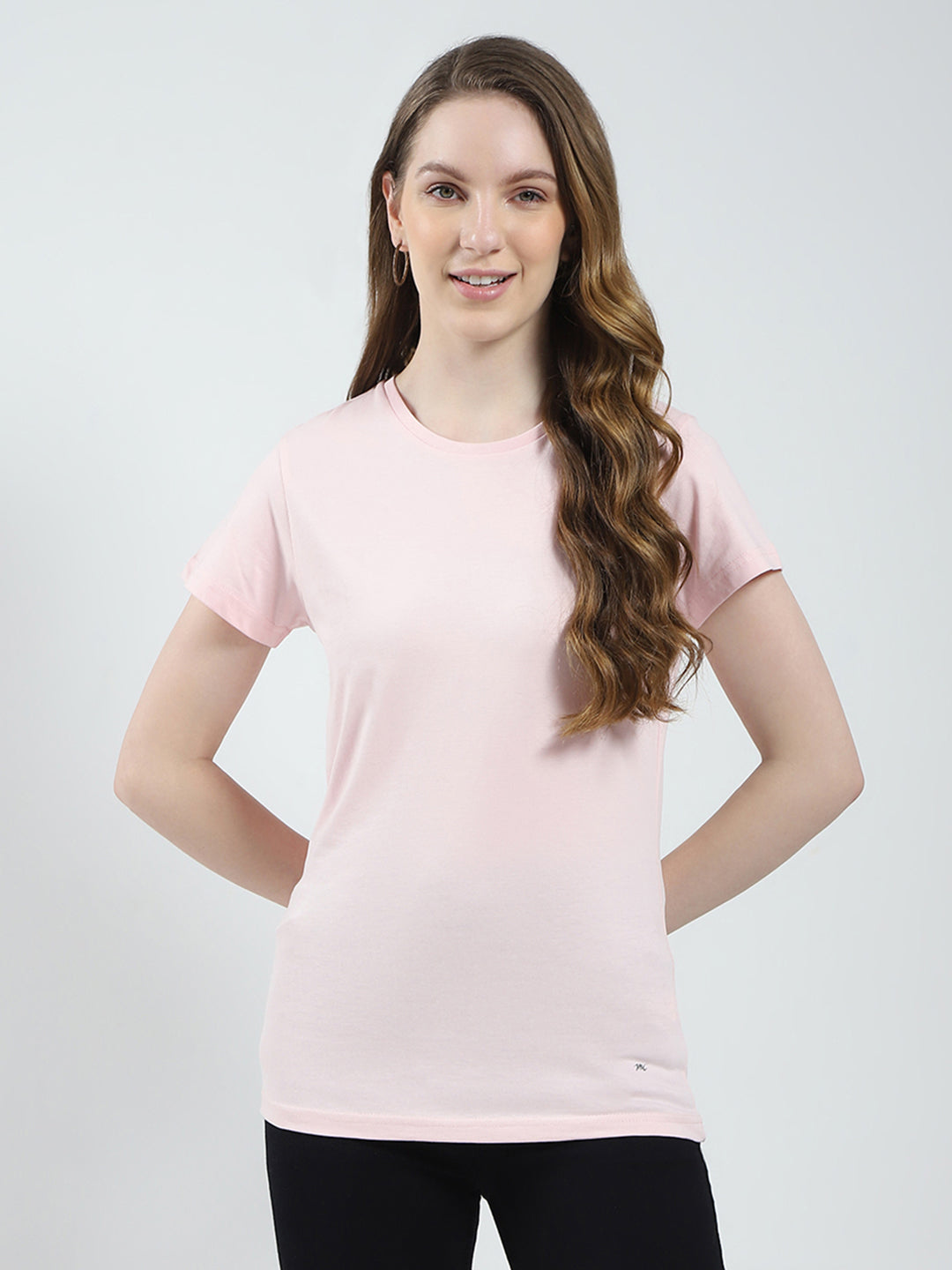 Women Mustard & Peach Solid Round Neck Half Sleeve Top 2Pc Set