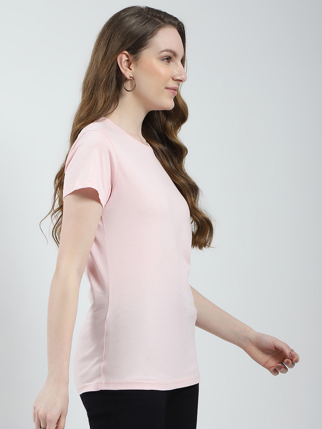 Women Mustard & Peach Solid Round Neck Half Sleeve Top 2Pc Set