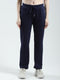 Women Navy Blue Solid Regular Fit Lower